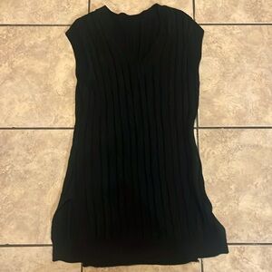 Knitted Black Long Vest